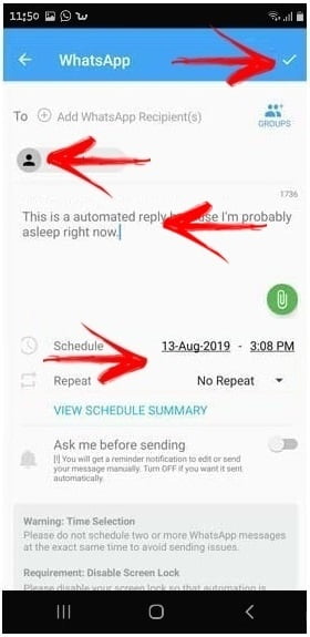 Agendando mensagens do WhatsApp no Android