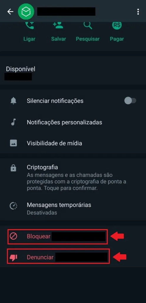 Como bloquear e denunciar mensagens de spam no WhatsApp - Passo 3