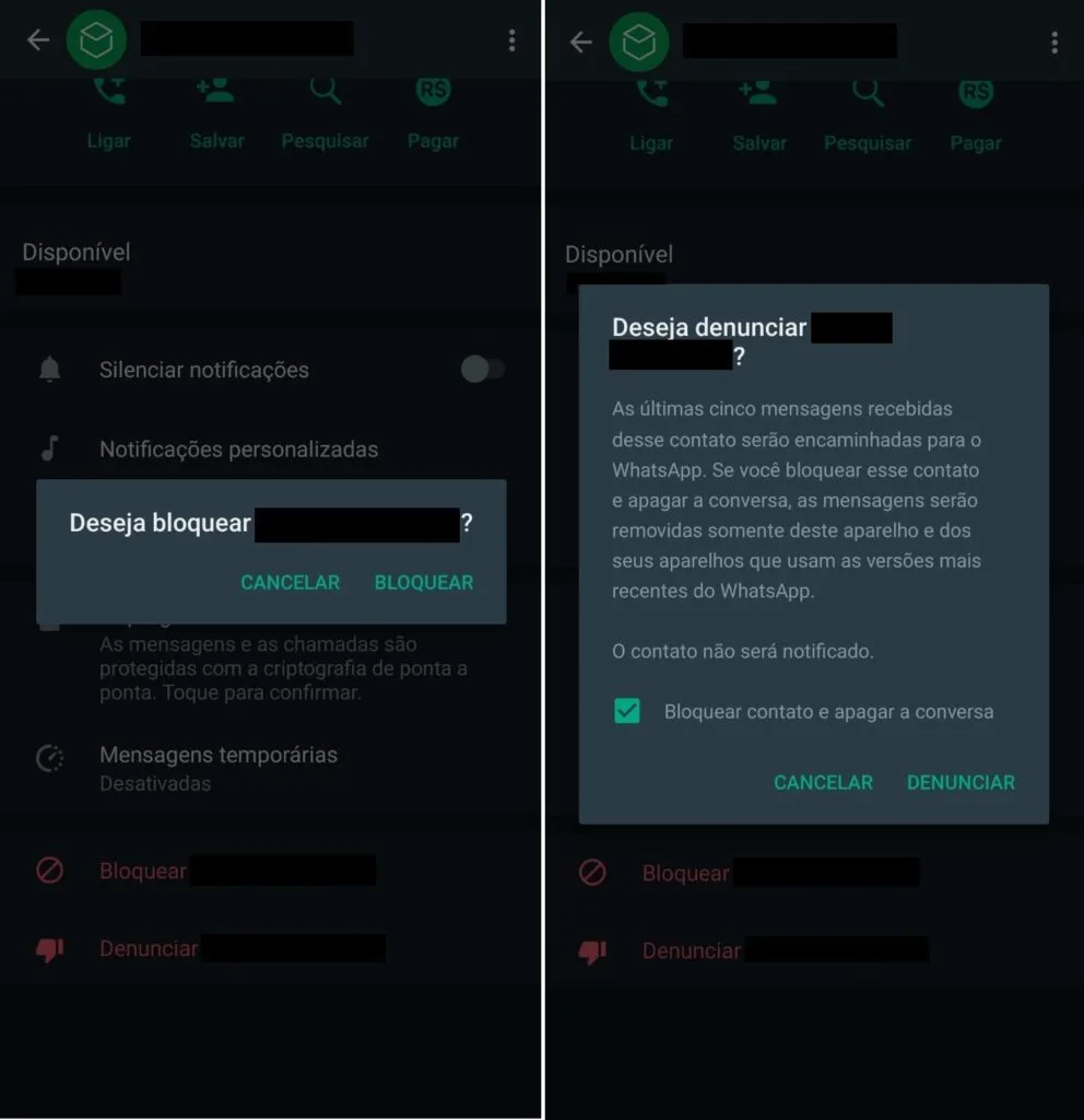 Como bloquear e denunciar mensagens de spam no WhatsApp - Passo 4