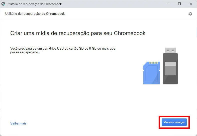Como instalar o Chrome OS Flex - Passo 5