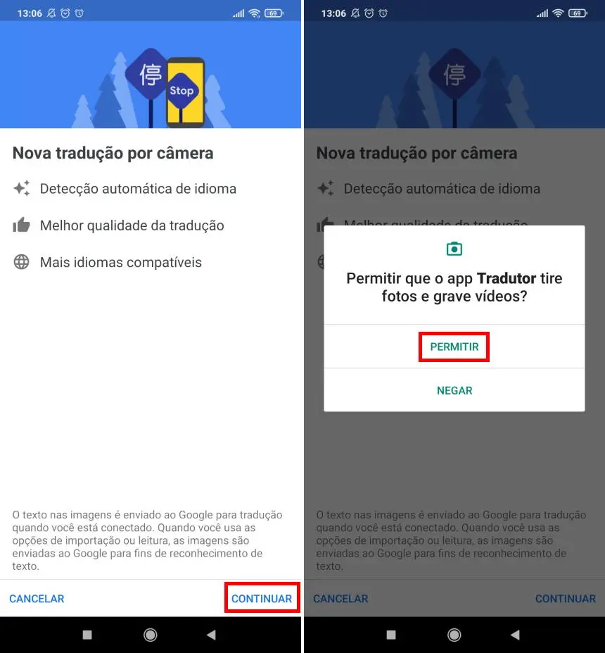 Como traduzir com a câmera do celular - Passo 2