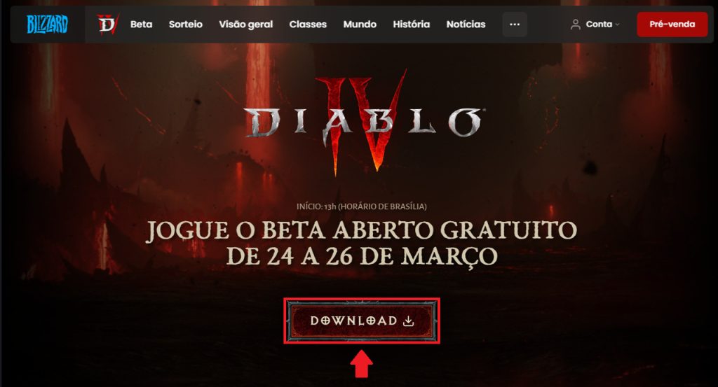 Como baixar o open beta de Diablo IV no PC - Passo 1