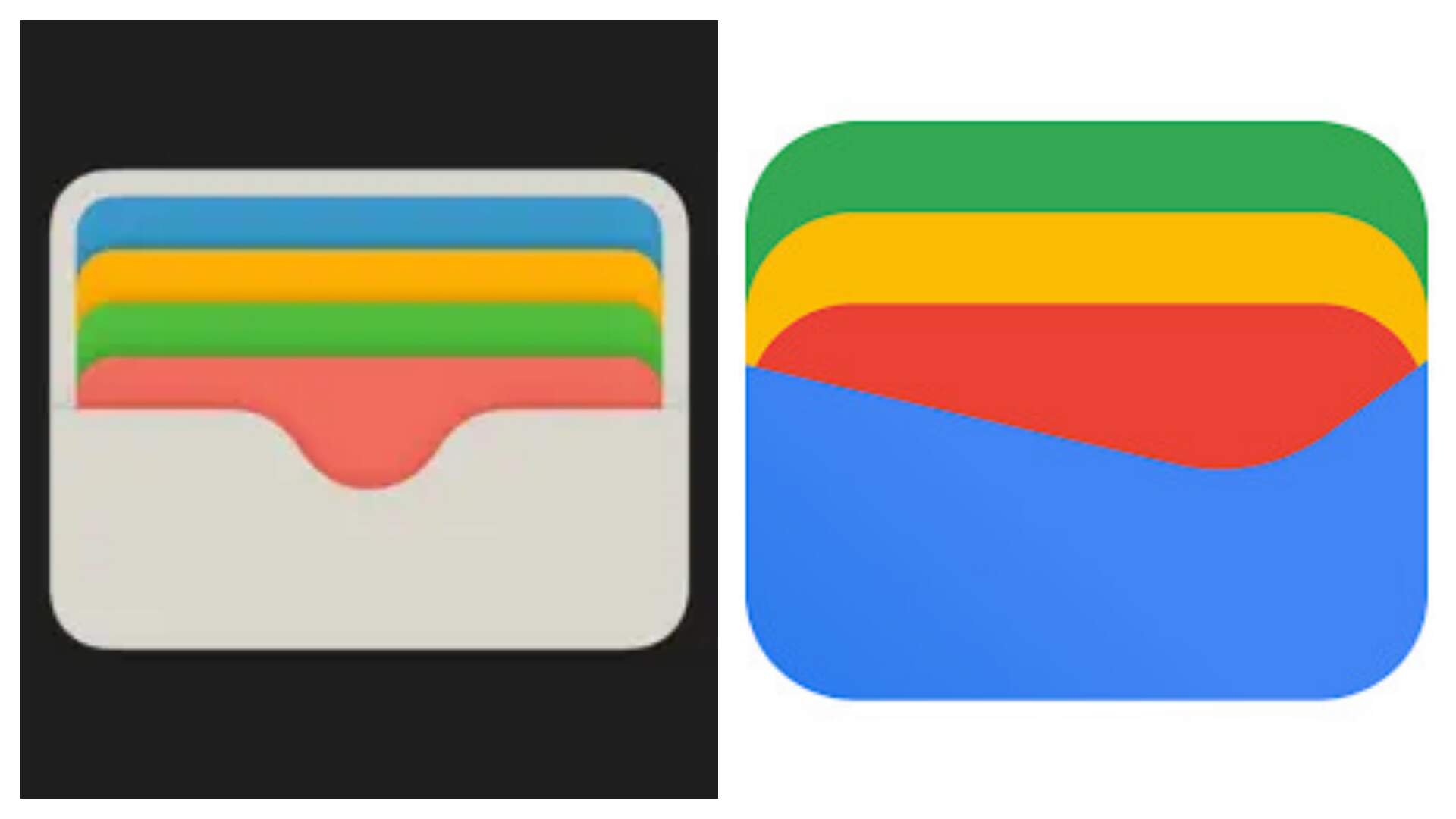 Imagem mostra os logotipos do Apple Wallet e do Google Wallet