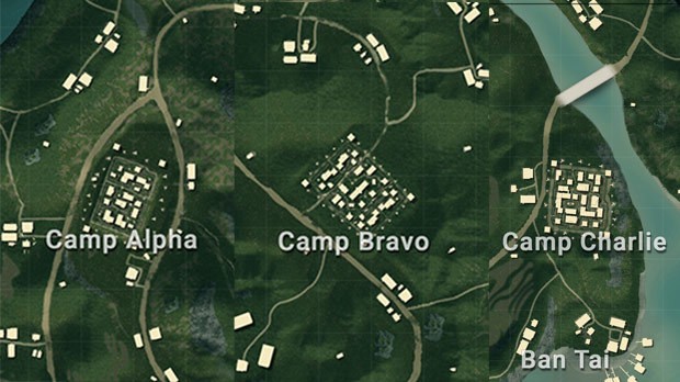 Campos militares Mapa Sanhok